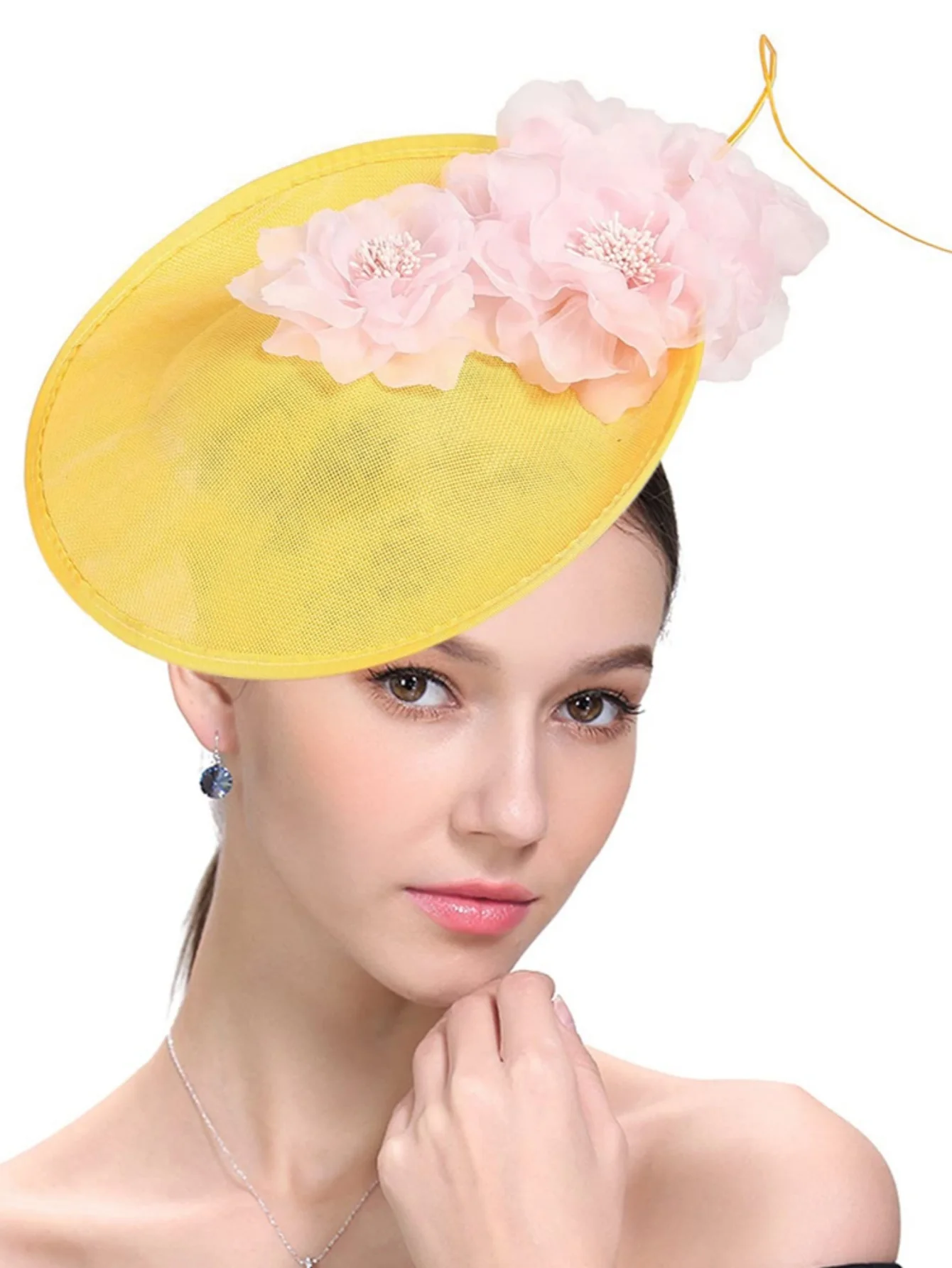 Tocado grande para mujer, sombrero de fiesta de té para cóctel, diadema con pinza para el pelo, Derby de Kentucky, 2024