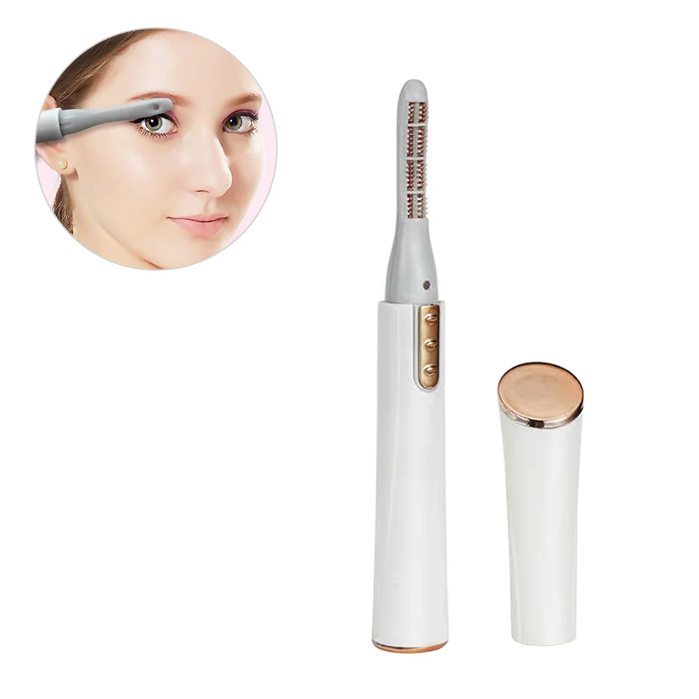 

Eyelash Curler Hair Heating Electric Heated Makeup Hot Curlers White Tool Woman
