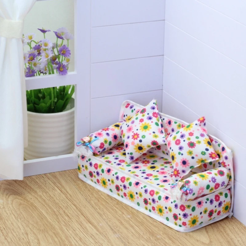1/2pcs Girl Princess Doll Accessories Cloth Sofa Chair Toy Fabric Sofa with 2 Pillows