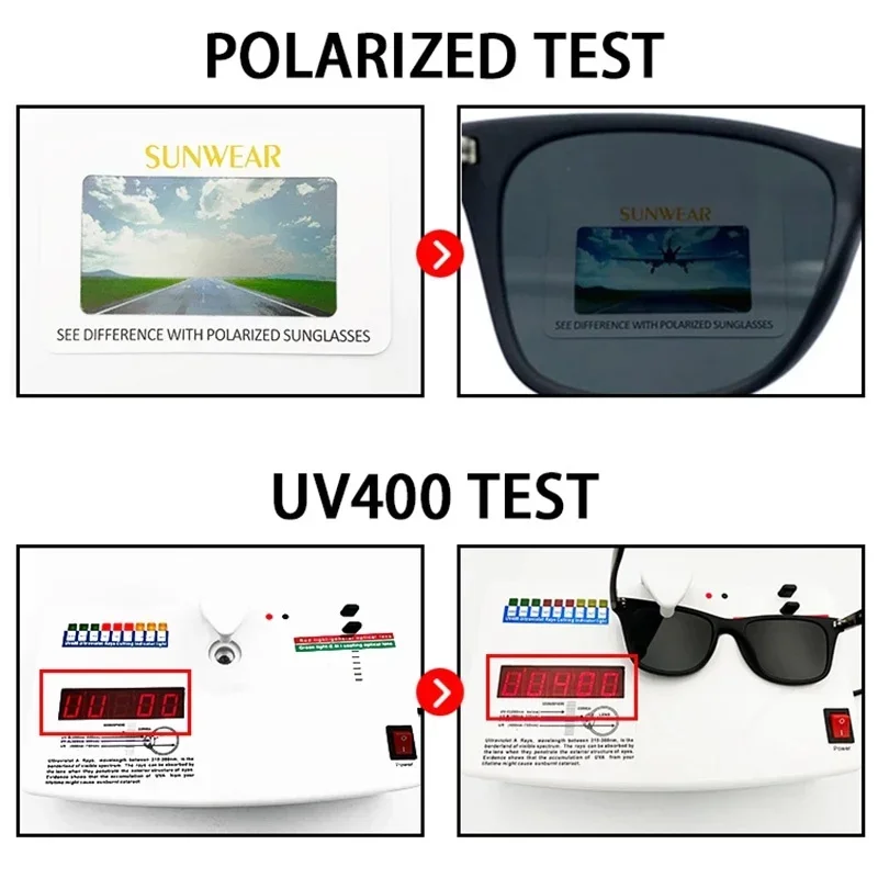 Gafas de sol con protección UV para hombre, lentes polarizadas con montura de PC, ideales para deportes al aire libre, para Conductor de día y noche