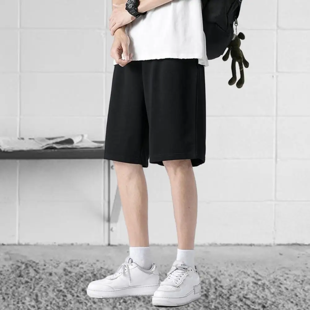 

Men Shorts Wide Leg Short Sweatpants Oversized Solid Color Baggy Shorts