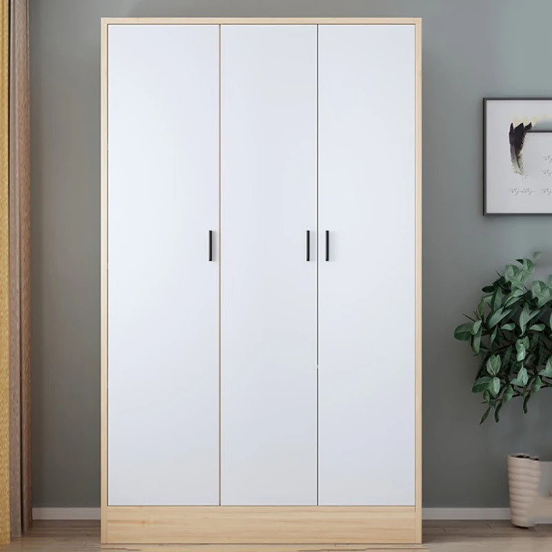

White Wooden Closet Large Size Fashion Interior Save Space Accent European Bedroom Cheap Wardrobe Fabric Armario Salon Furniture