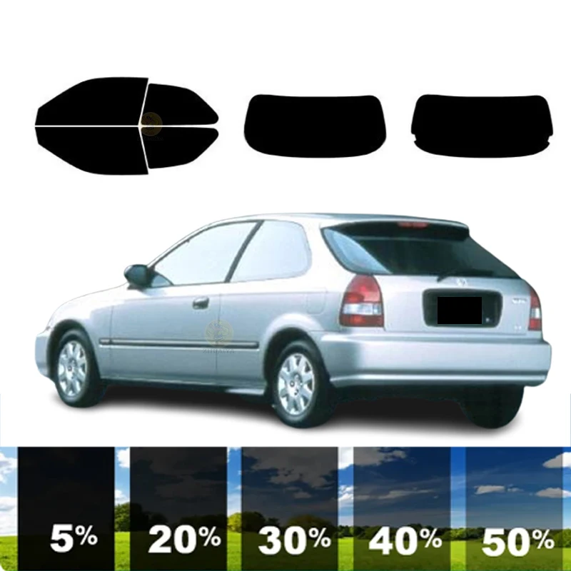 

precut Removable Window Tint Film For Car 100% UVR 5%-70%VLT Heat Insulation Carbon ﻿For ﻿HONDA CIVIC 2 DR HATCH 1996-2000