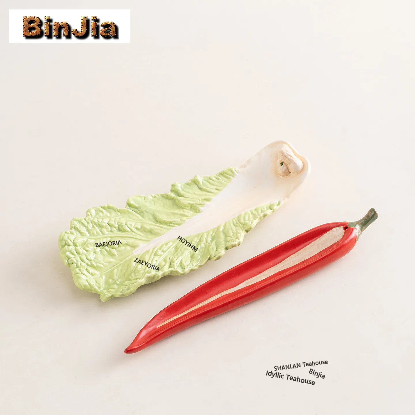 BAEJORIA Creative Chili-shaped Cabbage Incense Holder Water Fountain Decoration Incense Burners Consecrate Censer Tea Items Gift