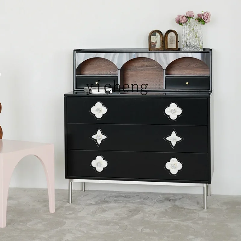 

ZC Household Four-Leaf Clover Dressing Chest Storage Household Bedroom Locker Dressing Table Makeup Cabinet