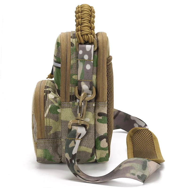 New Casual Outdoor Chest Bag 1000D Nylon Laser MOLLE Mount with Reflective Stripes Tactical Shoulder Crossbody Bag