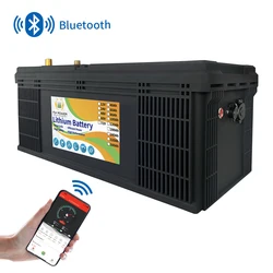 EU Stock Bluetooth 12v 200Ah 24v 100Ah 2560Wh Lifepo4 Lithium Iron Phosphate RV Battery Pack With BMS With Charger