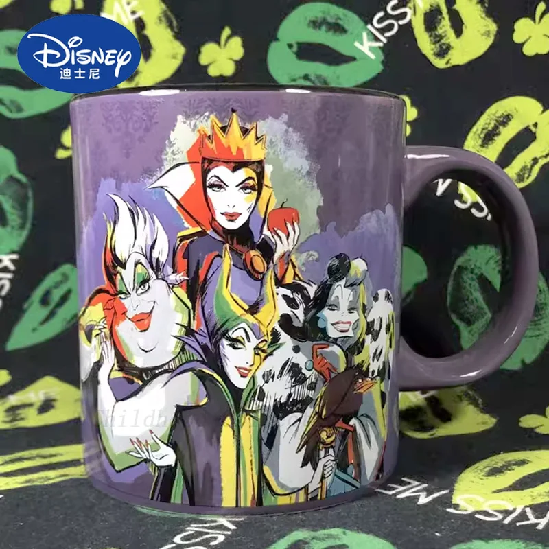 Disney Anime Snow White Villain Evil Queen The Little Mermaid Villain Ursula Action Figure Toys Ceramic Mug Funny Gifts For Kids