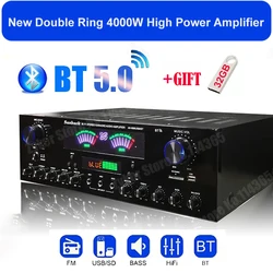 AV-555BT/999BT Bluetooth звуковые усилители, двойной динамический экран, Hi-Fi стерео цифровой усилитель для домашнего автомобильного кинотеатра, караоке, макс. 4000 Вт