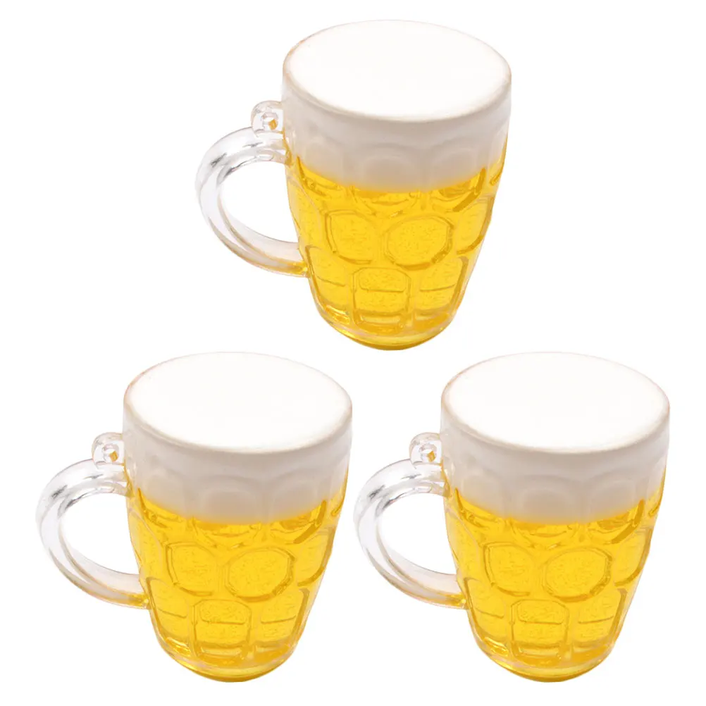 

3pcs Beer Glass Cake Decoration Lovely Pig Pattern Design Birthday Party Carnival Holiday Celebrating Ornaments