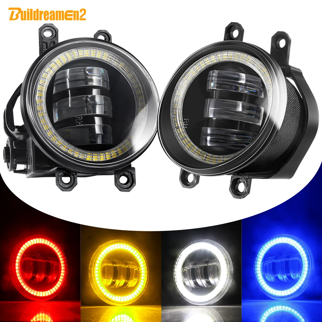 LED Fog Light Assembly Car Angel Eye DRL Daytime Running Lamp For Toyota Highlander Kluger Avalon Prius C-HR CHR Estima 4Runner