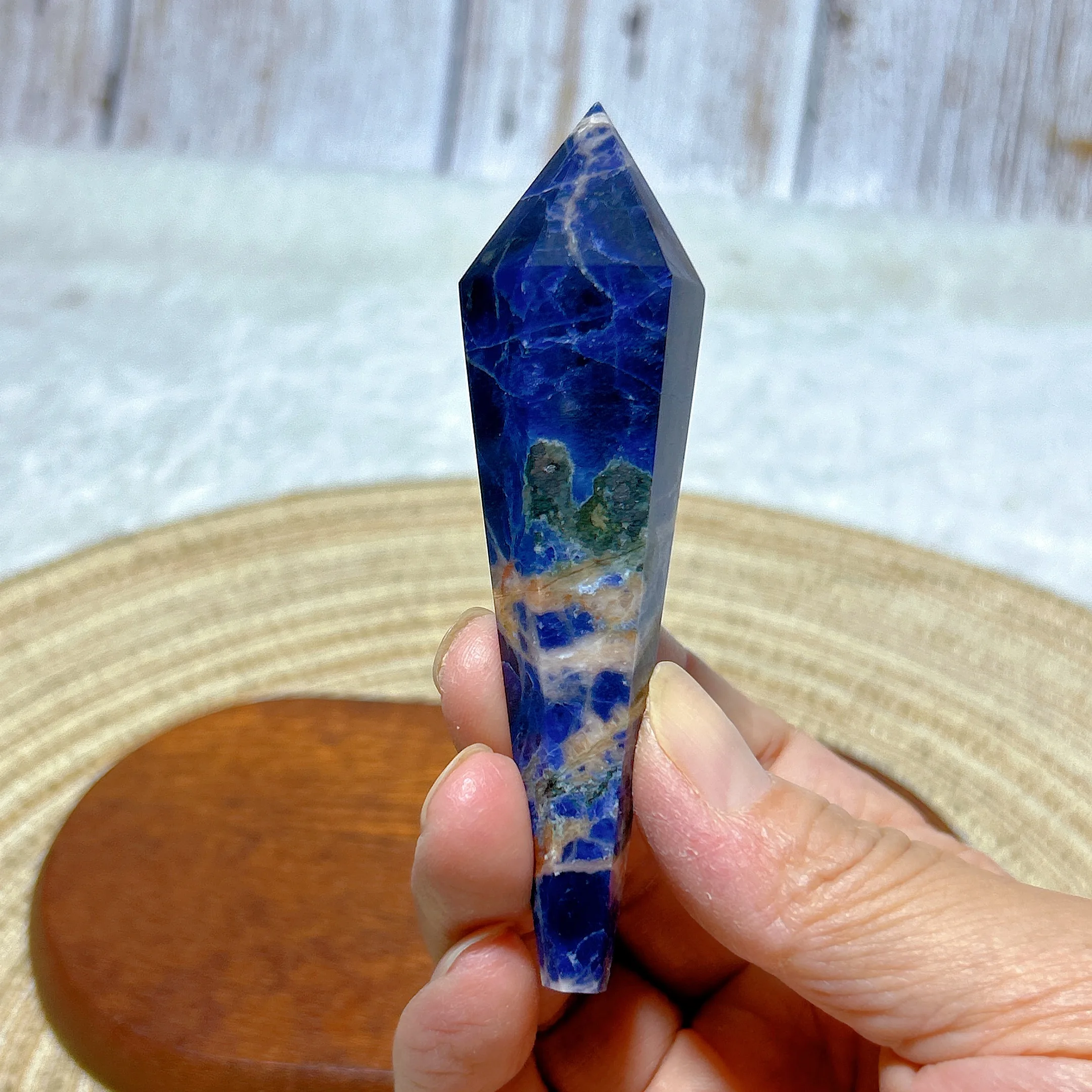 Healing Natural Crystal Sodalite Wand Tower High Quality Gemstone Reiki Mineral Energy Home Decorations Room Decor Gift