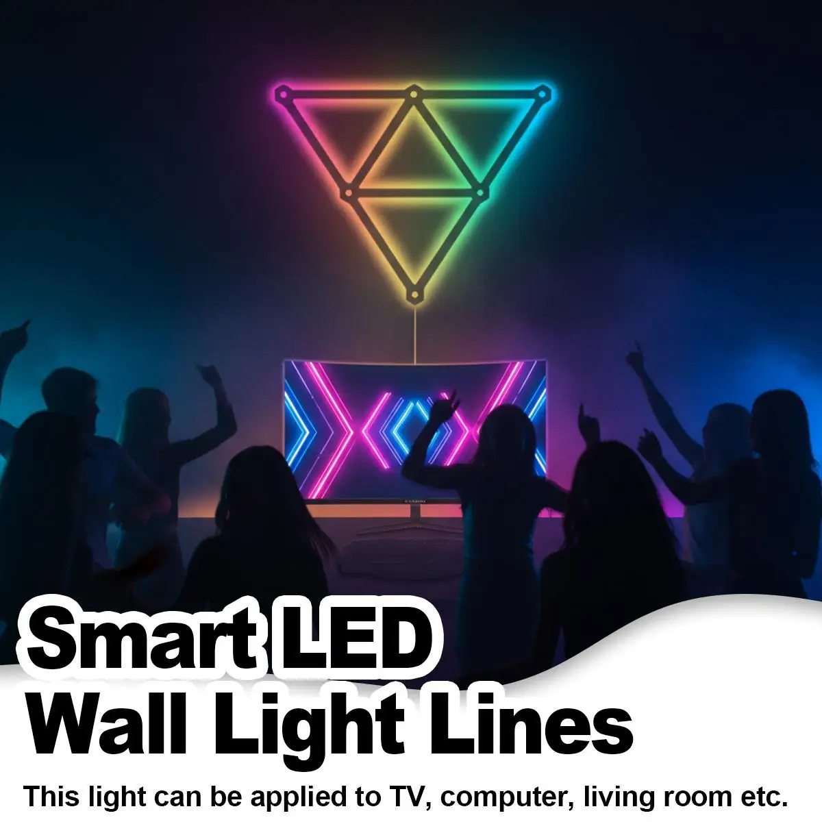 Smart Wall Light LED Wall Lamp Dimmable Smart WiFi RGB Light Bars Music Sync Atmosphere Lamp Bedroom Decor Ambient Lighting Room