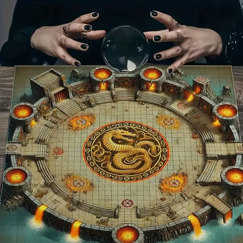 VIKAMA Eastern Dragon Arena Chess Tablecloth Altar Divination Spiritual Cultivation Underworld Divination Desktop Layout