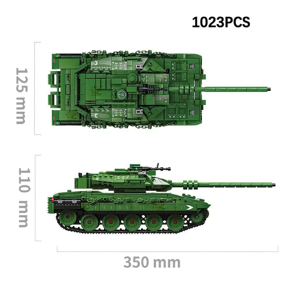 IN Stock Creative MOC Military Building Blocks Set for battle Tank Bricks Toy Ideal For WWII Gift 1023PCS