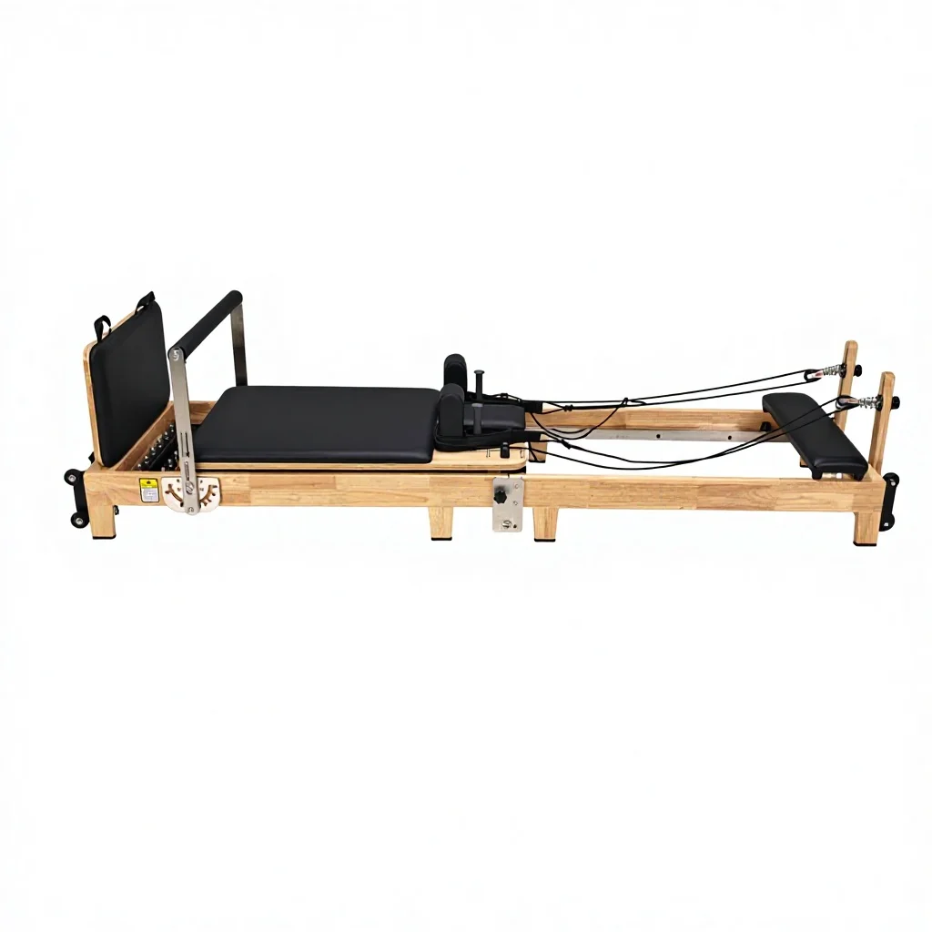 

Premium Foldable Oak Pilates Reformer, Portable for Home, Studio & Gym