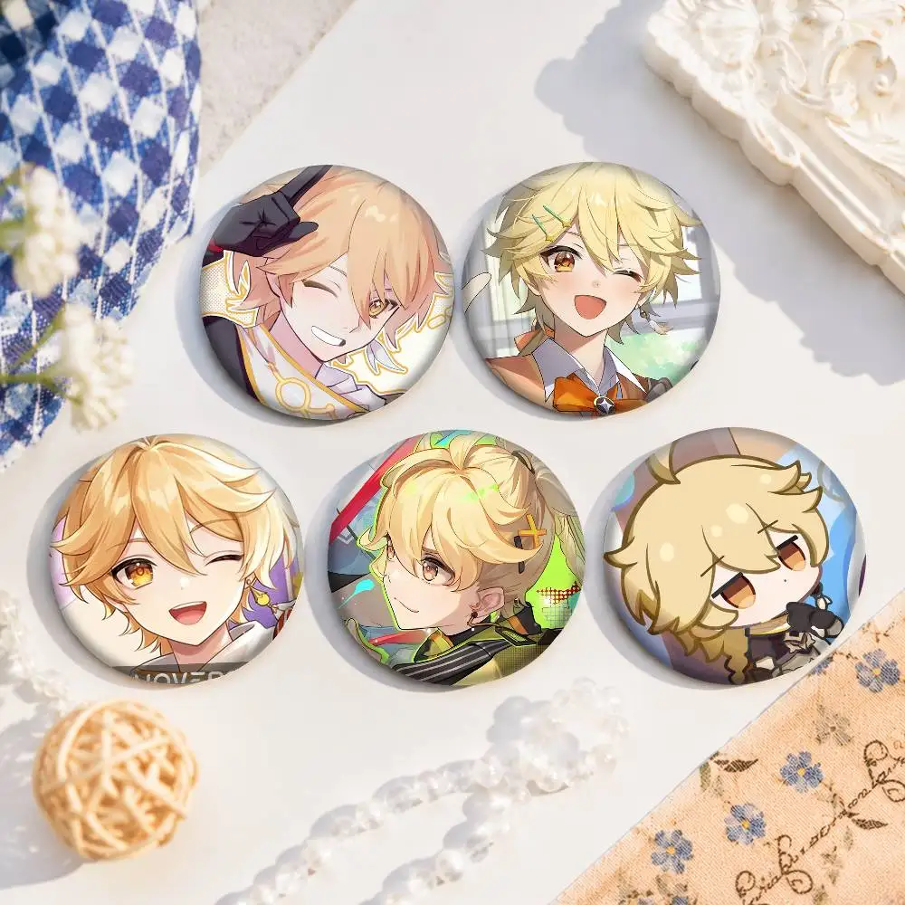 AetS-hA-er Cute Cool Round Pin Badge Set For Anime Game Music Cartoon Fans Backpack Denim Jacket Hat Decoration