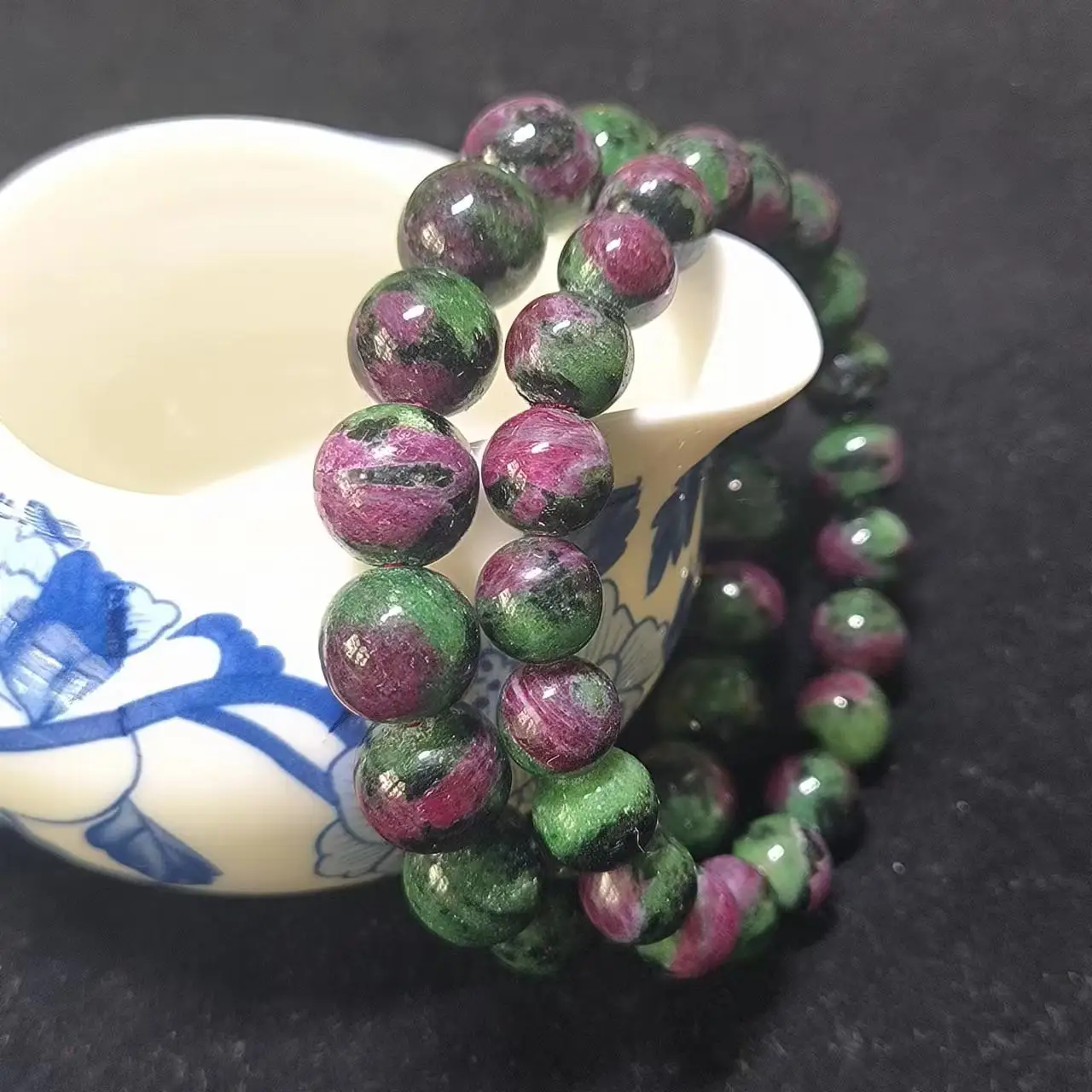 

1pcs/lot natural red and green crystal bracelet Single-turn beads crystal Multi-colored Noble and elegant Women's jewelry taki