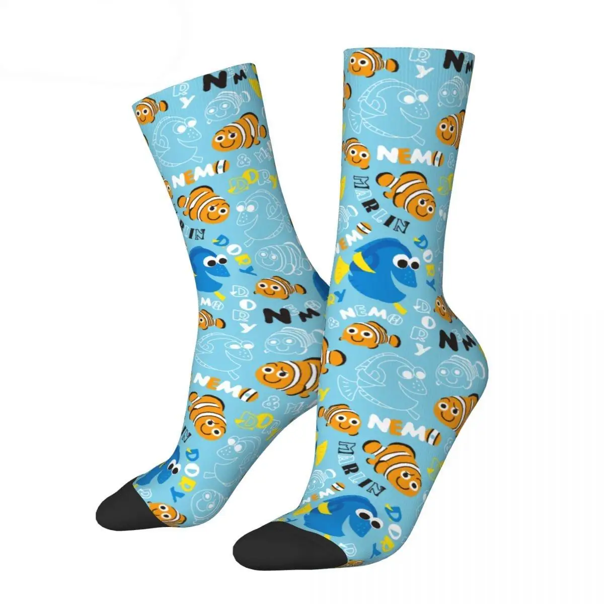 Calcetines de tubo medio para hombre y mujer, medias con estampado de Nemo Dory y Nemo, a la moda, novedad, primavera, verano, Otoño e Invierno