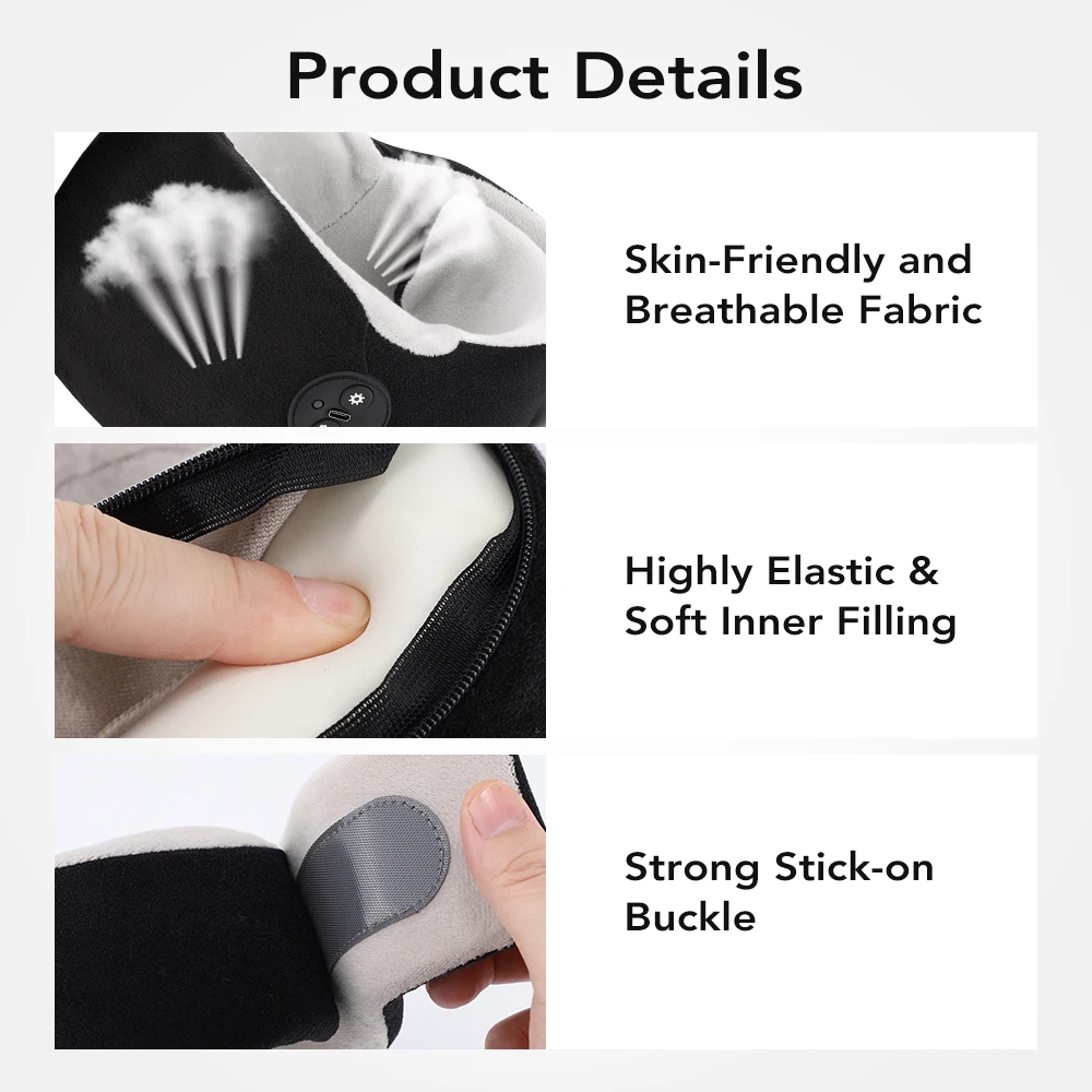 

Беспроводной нагревательный компресс для шеи с 4 уровнями нагрева, защитная накладка для снятия усталости и дискомфорта в суставах