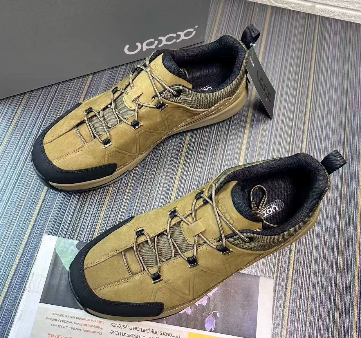 Trendy Natural Genuine Leather Shoes Men Hiking Professional Hunting Sneakers Street Outdoor Mountain Climbing Camping Non-Slip
