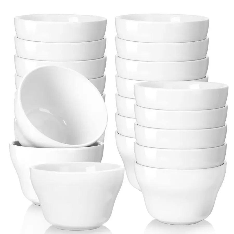 

Фарфоровые суповые чашки 8 унций, маленькие белые десертные миски, чашки для соусов, для мороженого, соусов для макания, бульонов, супов, гарниров, салатов