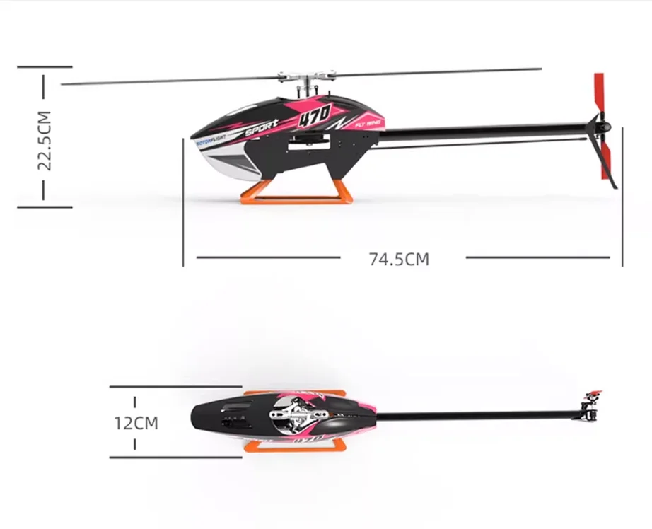 FLY WING FW470L recambios de helicóptero por control remoto, accesorio de Motor, engranaje de hoja principal, aterrizaje, eje Horizontal, cinturón de dosel