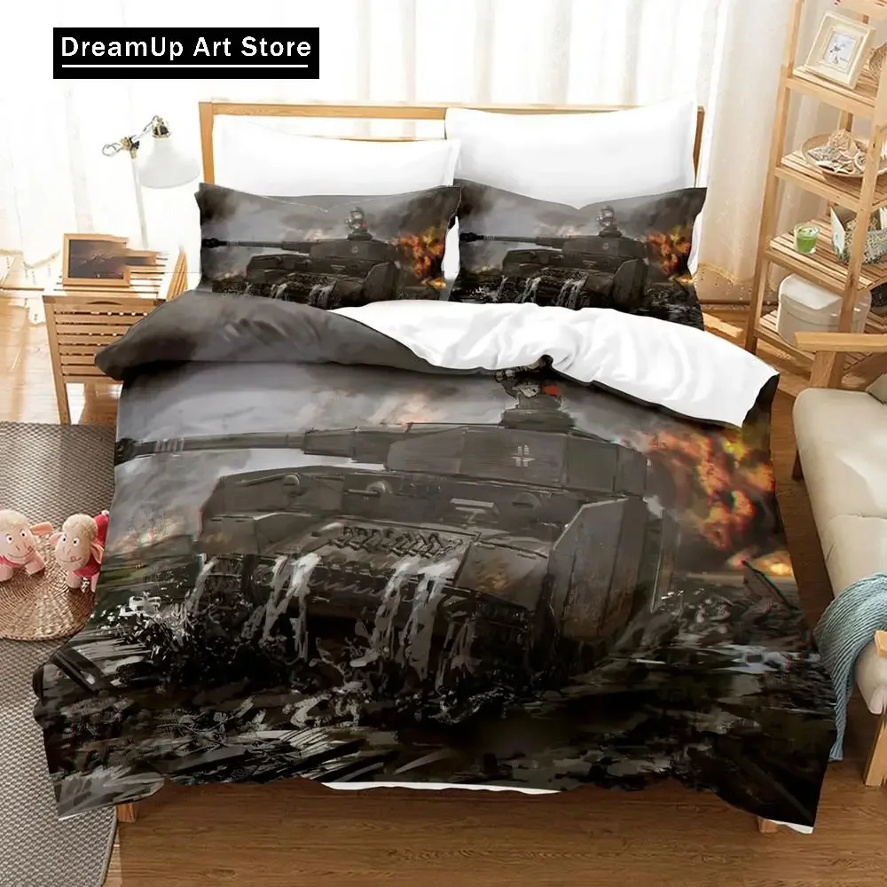 3D Print World of Tanks Bedding Set Boys Girls Twin Queen Size Duvet Cover Pillowcase Bed Kids Adult Home Textileextile