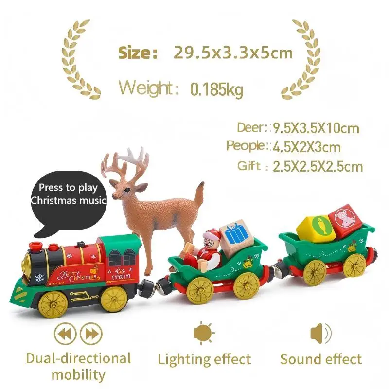 Christmas Theme Wooden Railway Train Locomotive Magnetic Electric Car Train Toy Fit Biro Wooden Diecast Slot Train Track Railway