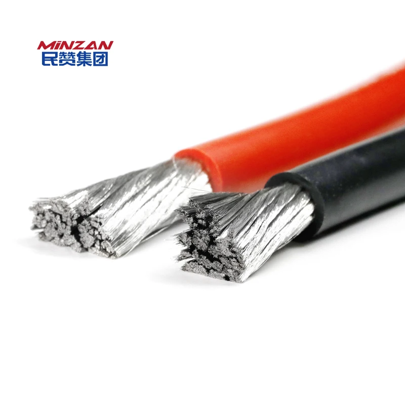 Cable de silicona para Panel Solar rojo y negro, Cable eléctrico resistente al calor 13 12 11 10 9 8 7 6 5 4 3 2 1AWG calibre para batería de coche