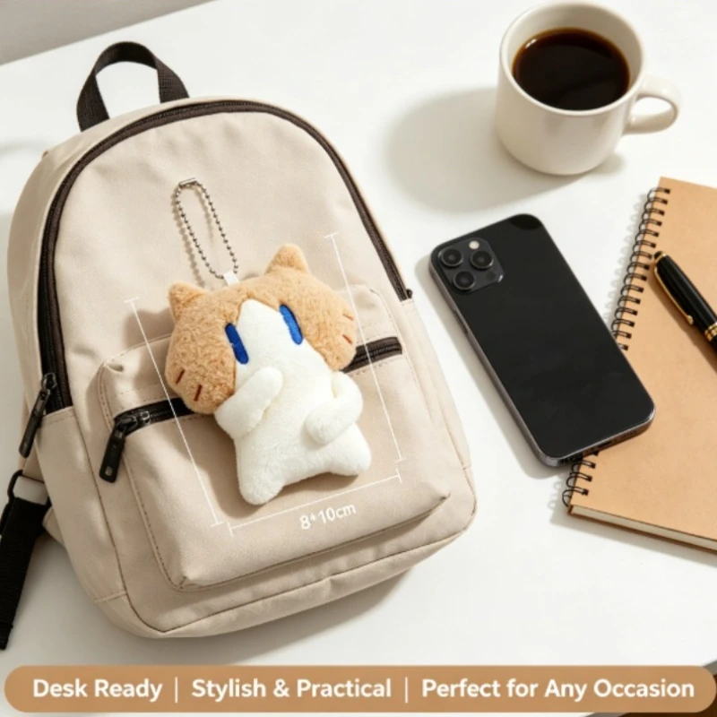 New Arrival Ultra Cute Soft Fluffy Salary Cat Plush Doll, Exquisite 10cm Mini Stuffed Toy, Perfect Birthday Gift