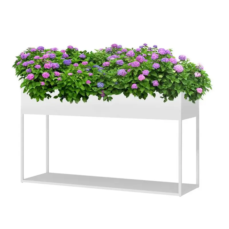 

Rectangular Planter Box UV Resistant Draining Flower Pot Rectangular Balconies Planter Box Outdoor Flower Planter For Front