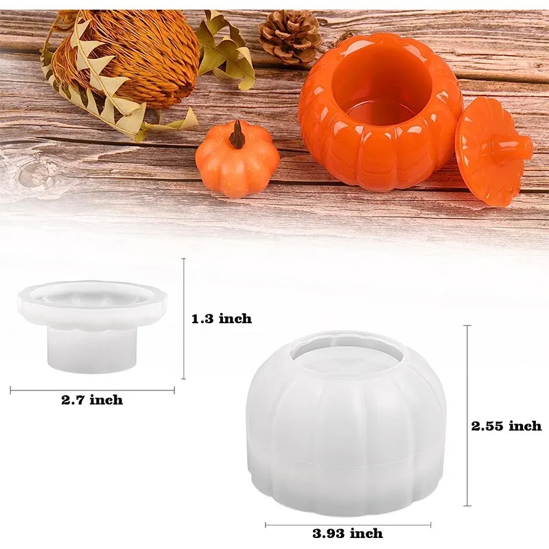 Halloween Pumpkin Silicone Mold - Silicone Mold For Concrete And Candle Holders - Perfect For Creative Home Decoration,