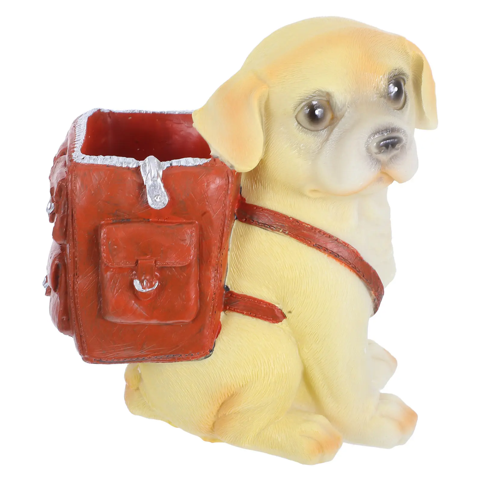 Resin Puppy Pen Holder Desk Accessory Cute Animal Pencil Organizer Fun Desktop Decor Creative Home Office Gift Unique Resin