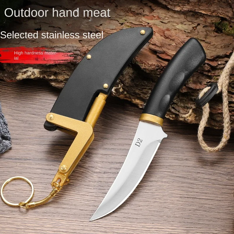 Coltello da macellaio piccolo in acciaio D2 Tasca per carne Utensili da taglio per pesce Mannaia affilata per rasoio multifunzionale portatile ad alta durezza