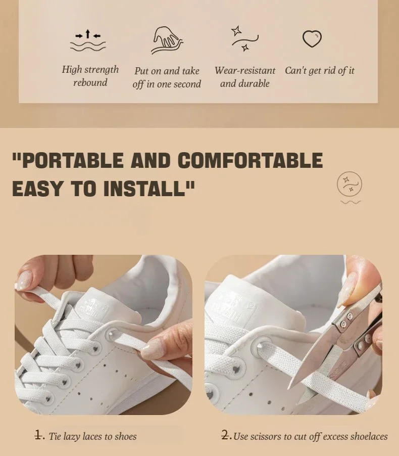 No Tie Shoelace Magnetic Lock Shoelaces Without Ties Flat Elastic Shoe Laces Sneakers Boots Rubber Bands for Shoes Accessories