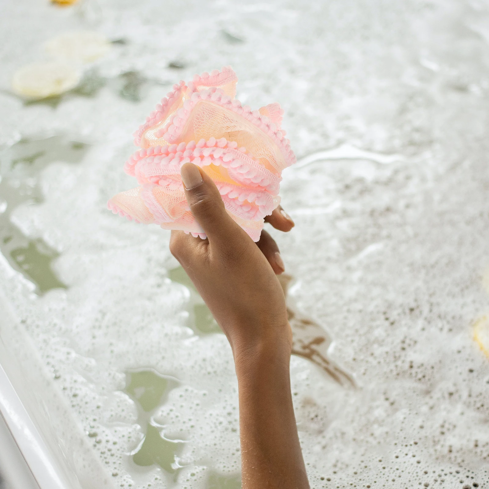 

4Pcs Body Scrubber Bath Loofah Ball High Durability Pe Foam Replacement Skin Cleaning Tool Household Bathroom Accessory Set