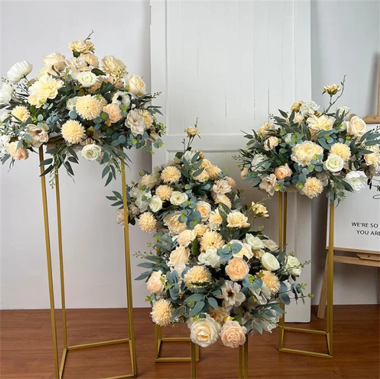 Centre de Table de Mariage Artificiel, Boule de Fleurs Rouges, Décoration de Scène, Bon Marché