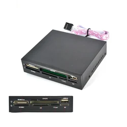 PC Case Inbuilt Card Reader USB HUB CF MS DUO SD MMC XD M2 T-Flash Memory Card Writer Adapater for 3.5inch HDD Hard Disk Drive