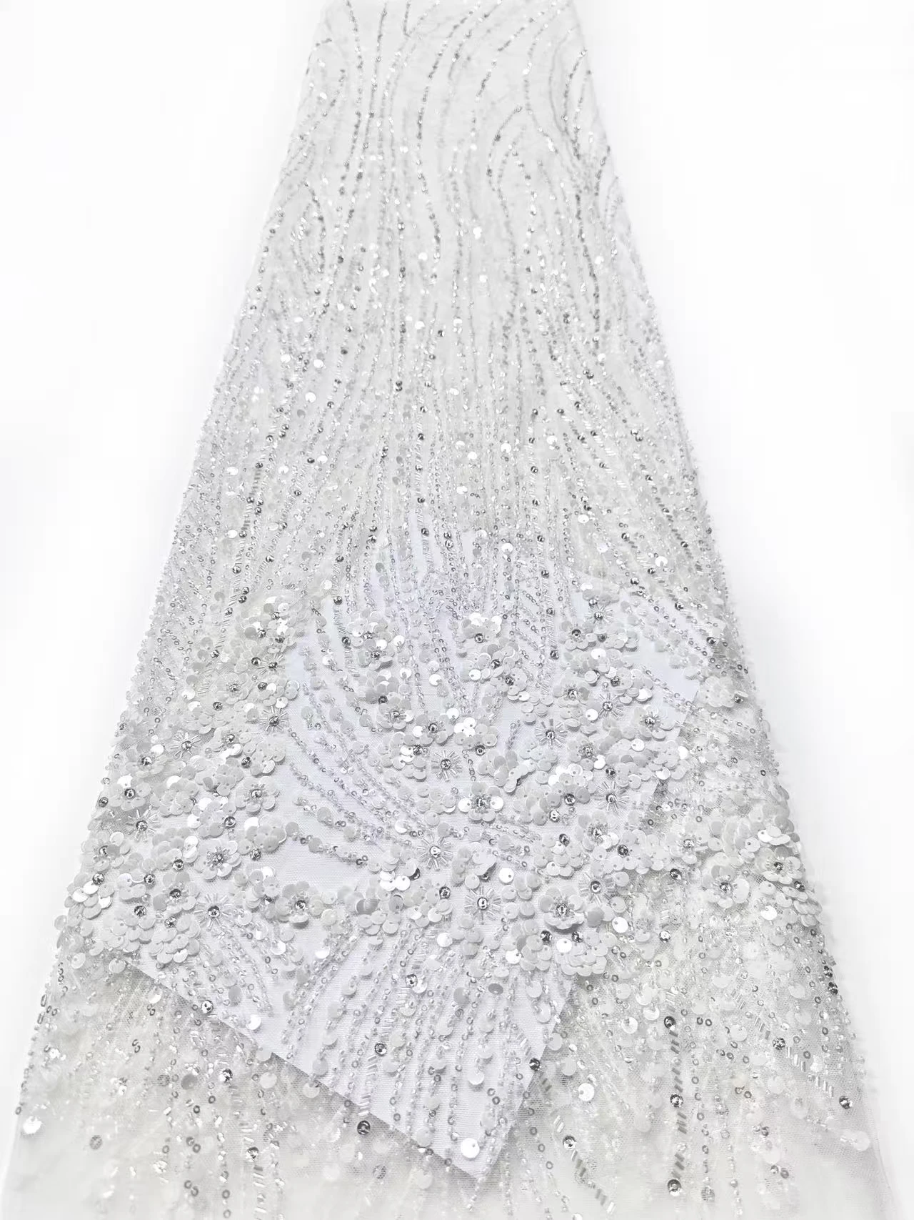 Najnowsza afrykańska francuska tkanina z cekinami, siatka koronkowa, wysokiej jakości haftowana tkanina z koralikami, 5 jardów na sukienkę ślubną dla kobiet, CC1701