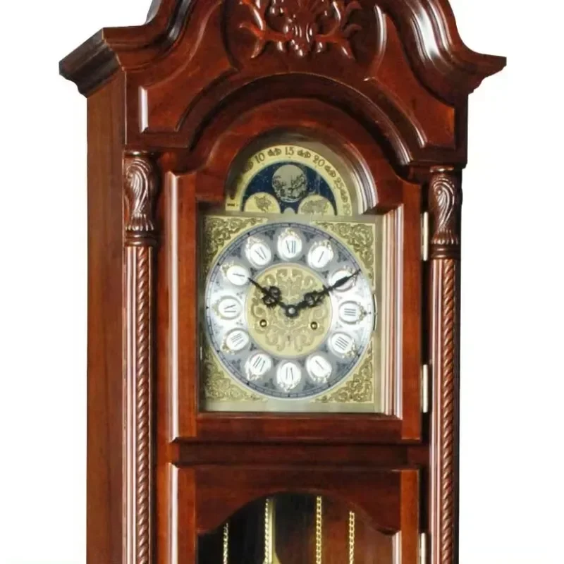 Floor Clock with Real Wood, 4 Chime Options, Swinging Pendulum, Antique Vintage Design