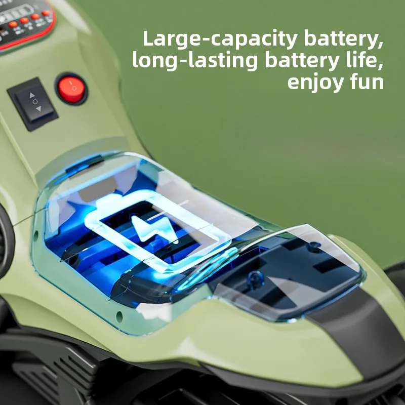 Motocicletta elettrica per bambini Giro a tre ruote su giocattolo Luci musicali con telecomando Batteria ricaricabile Design stabile anti-punta