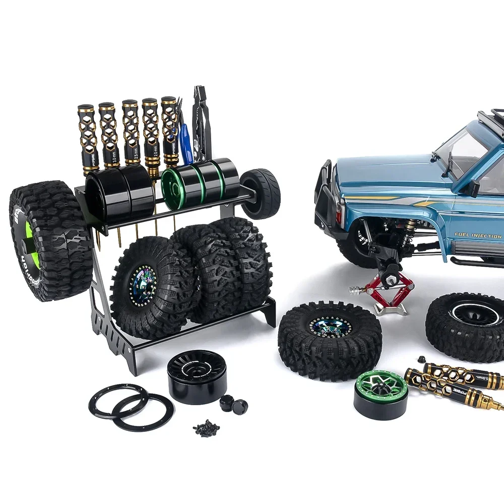 PYFORE RC Auto Multifunktions-Metallwerkzeughalter Reifenkalibrierungsständer Radausrichtungs- und Auswuchtungshalterung Reparaturarbeitsstation – Detail 10
