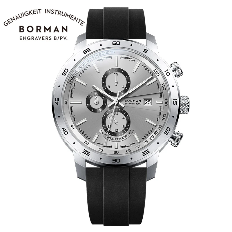 

BORMAN спортивные часы с автоподзаводом, механические автоматические часы, мужские светящиеся водонепроницаемые часы с резиновым ремешком, часы reloj hombre