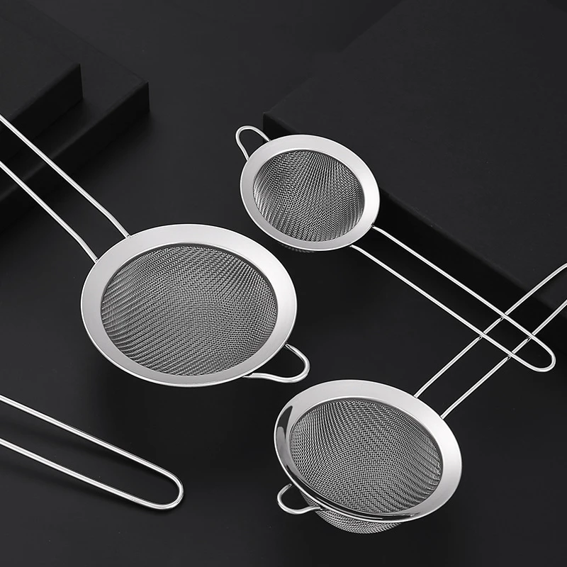 Ручное сито для муки из нержавеющей стали 304, фильтр для утолщенной муки, кухонный инструмент для выпечки,