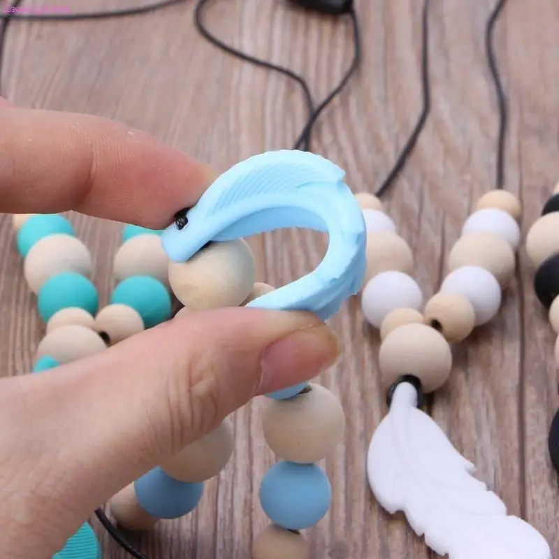 D0JC Silicone Teether Beads Handmade Accessories Teething For Infant Newborn Gift Baby Bpa Teether