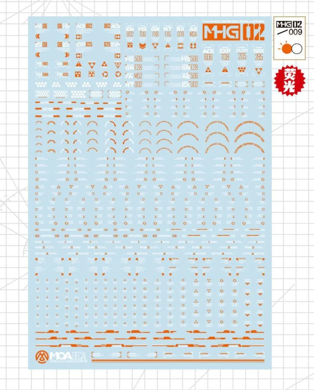Hobby Mio MHG02 Hoge Precisie Model Water Slide Decals 1/144 1/100 Schaal Universele Waarschuwingsbord Decal voor Gunpla DIY Model Tool