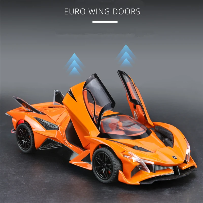 1:32 Apollo Project EVO Alloy Sports Car Model Diecast Metal Super Racing Car Vehicle Model Simulation Sound Light Kids Toy Gift