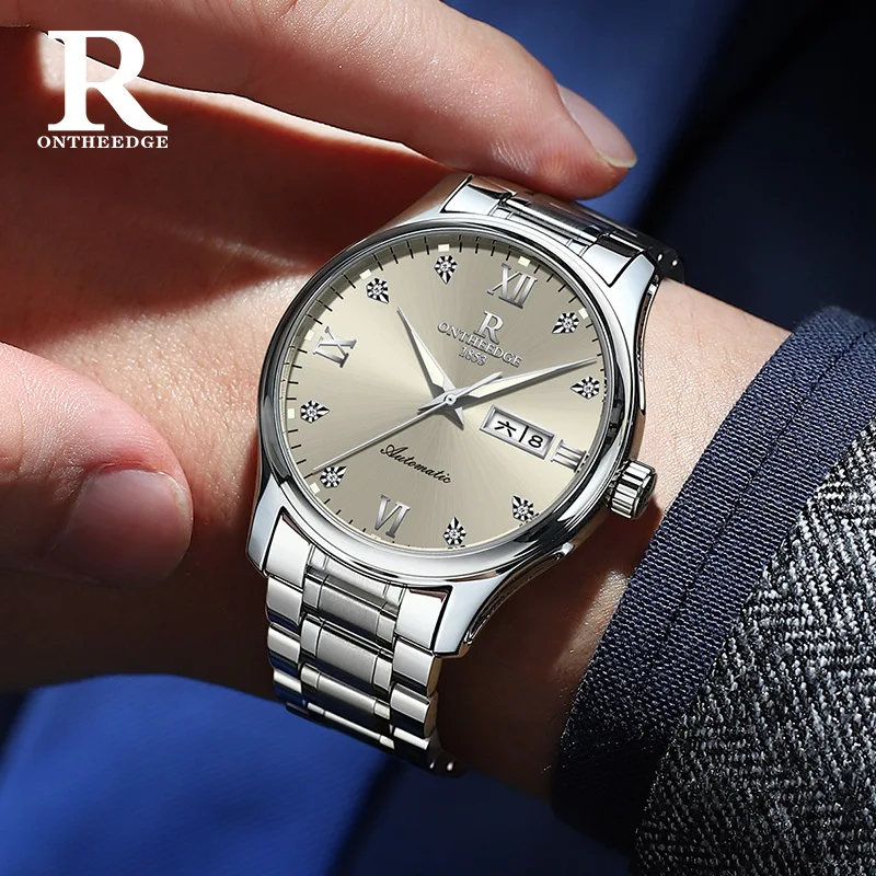 حار بيع جديد رقيقة جدا التلقائية الميكانيكية ووتش للرجال، للماء مضيئة الأعمال ساعة اليد، تصميم فاخر