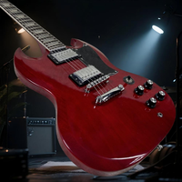 Free Shipping Red SG Electric Guitar Tune-o-Matic Bridge Rosewood Fingerboard with Ac-dc Inlays HH Pickup